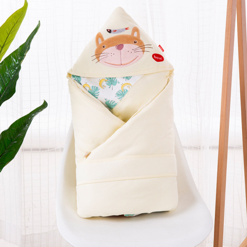 Baby blanket autumn and winter thickened newborn blanket newborn quilt pure cotton swaddling towel baby supplies can be removed