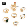 Set, ring emerald, European style, suitable for import, with gem