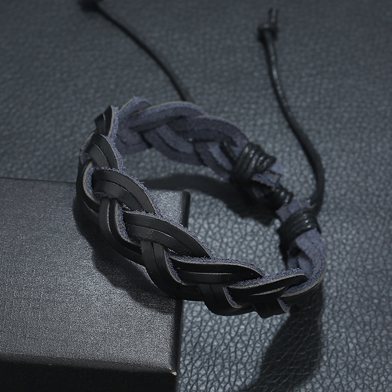 New accessories retro leather bracelet simple woven leather bracelet bracelet wholesale