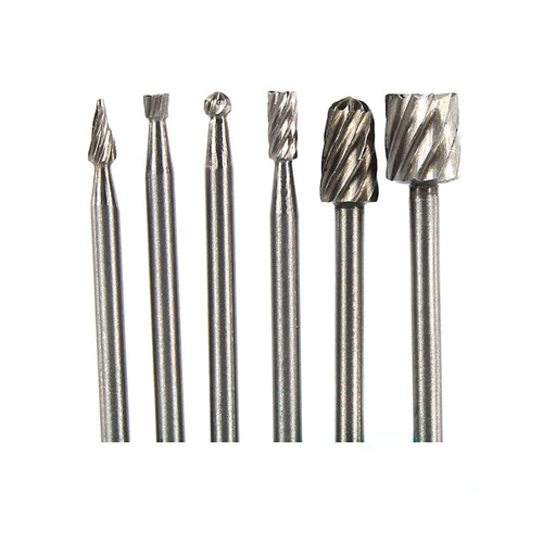 6pcs high speed steel rotary file, grinding head, carving cutter, milling cutter, woodworking special-shaped rotary file, small tooth file wholesale