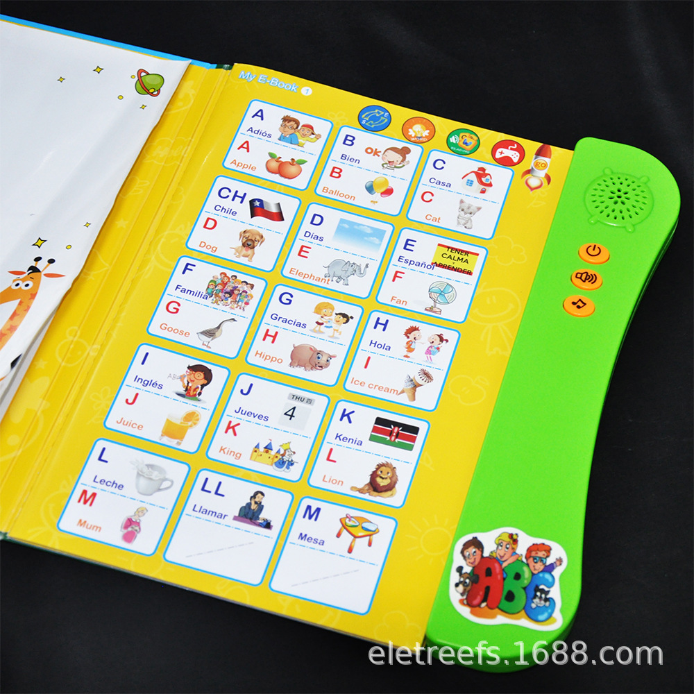 ELETREE vocal libro interactivo Español Inglés Touch Book hablando temprano enseñanza Ilustración juguete