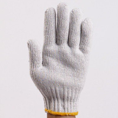 劳保棉纱线手套加密加长工人手部作业防护手套防滑防割 耐磨耐用|ru