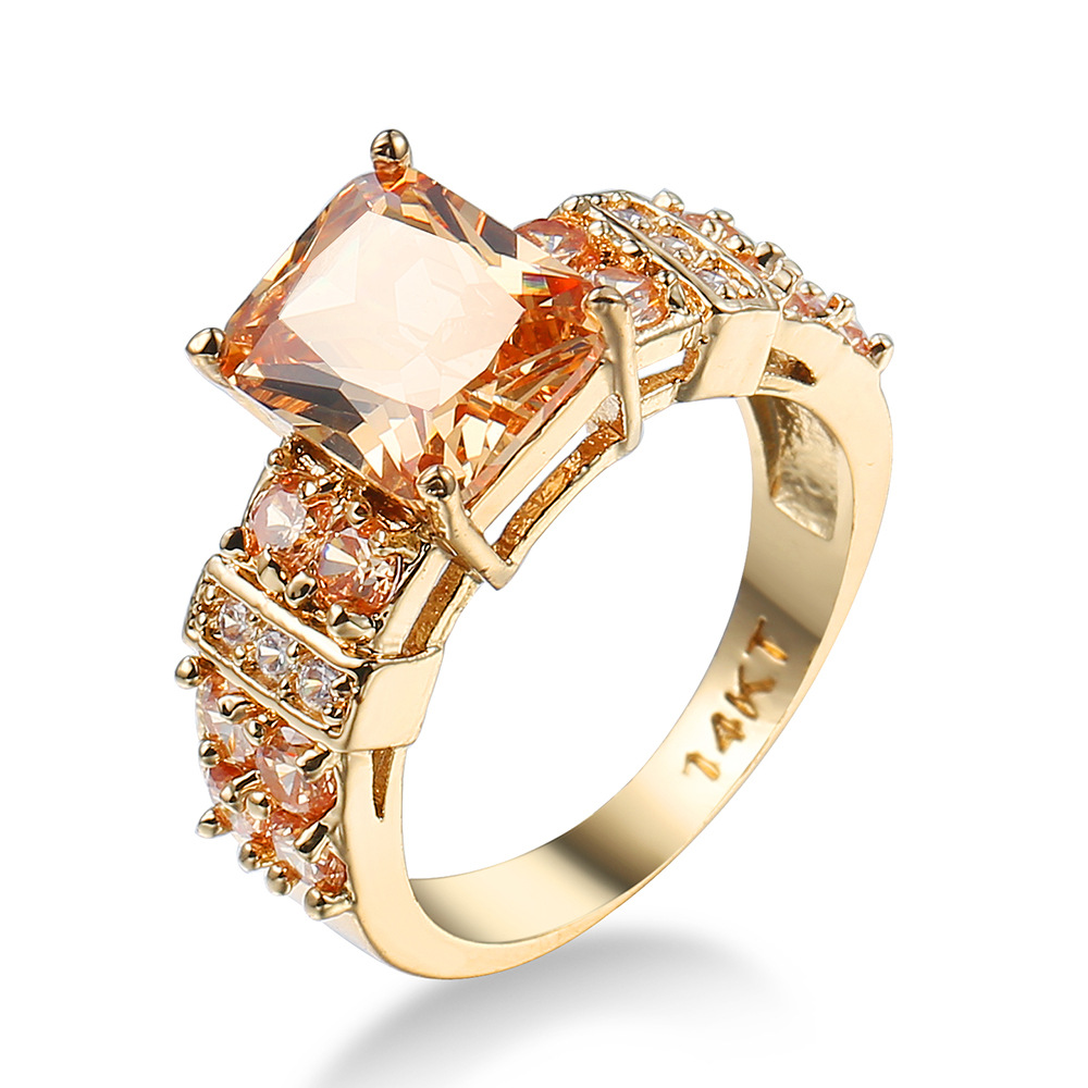 supply of popular jewelry copper inlaid zircon jewelry popular punk style men and women's colorful gold plated rings_ipsvogv.com