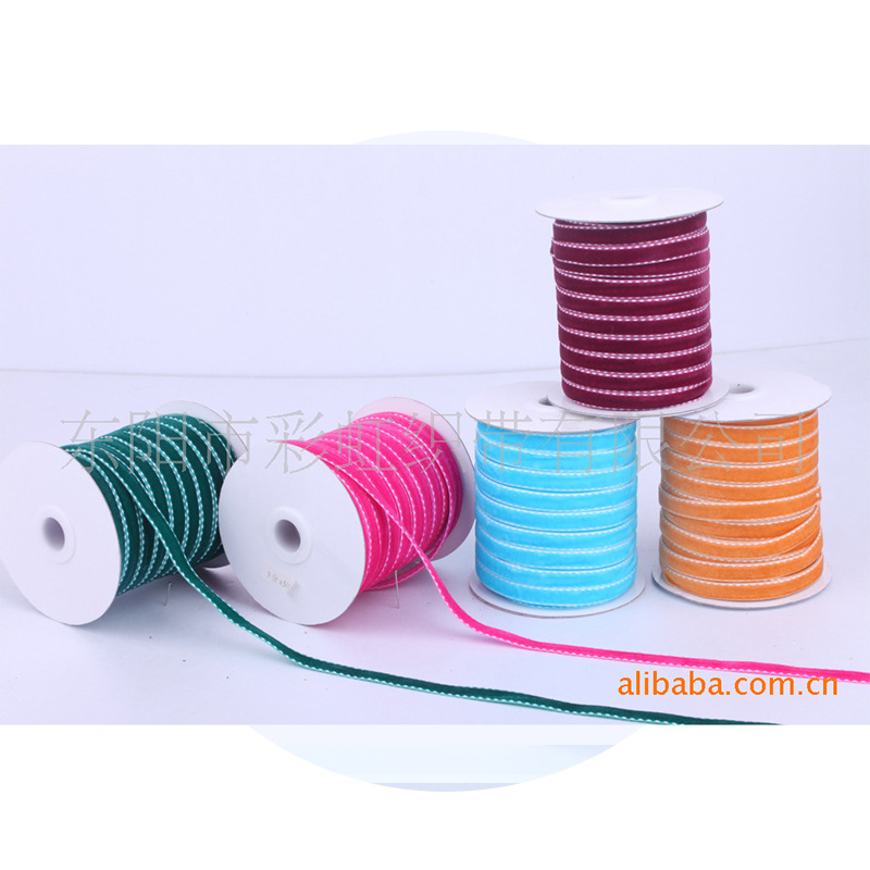 生产供应跳线绒带 跳线丝绒带 跳线加亮片绒带 带亮片绒带