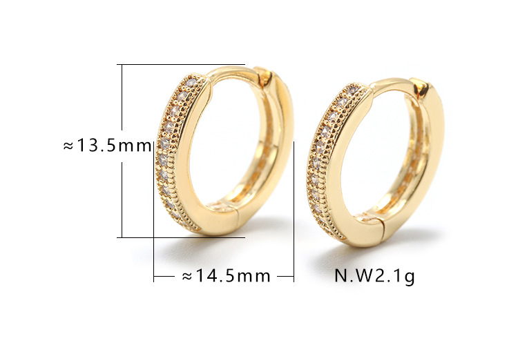 Simple Fashion Gold-plated Zircon Ear Hoop Wholesale display picture 1