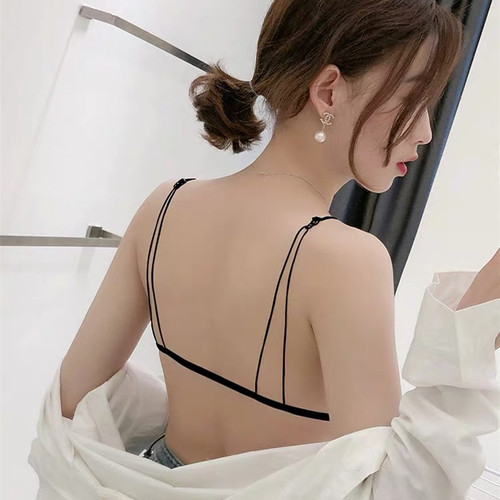 French style bra front button bra, small cup, beautiful back, no rims, women's tube top, ultra-thin thin strap triangle cup bra