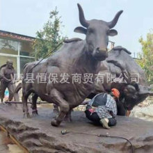 室外广场纯铜牛摆件企业公司铸铜拓荒牛雕塑风水孺子铜牛铜动物厂