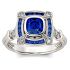 Fashionable accessory, square blue ring, European style, wish, Amazon, ebay, wholesale