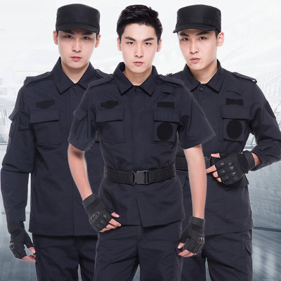 grid spring and autumn suit Long sleeve Security staff Training clothes Property Security uniform summer Short sleeved Security Gifted clothing clothes