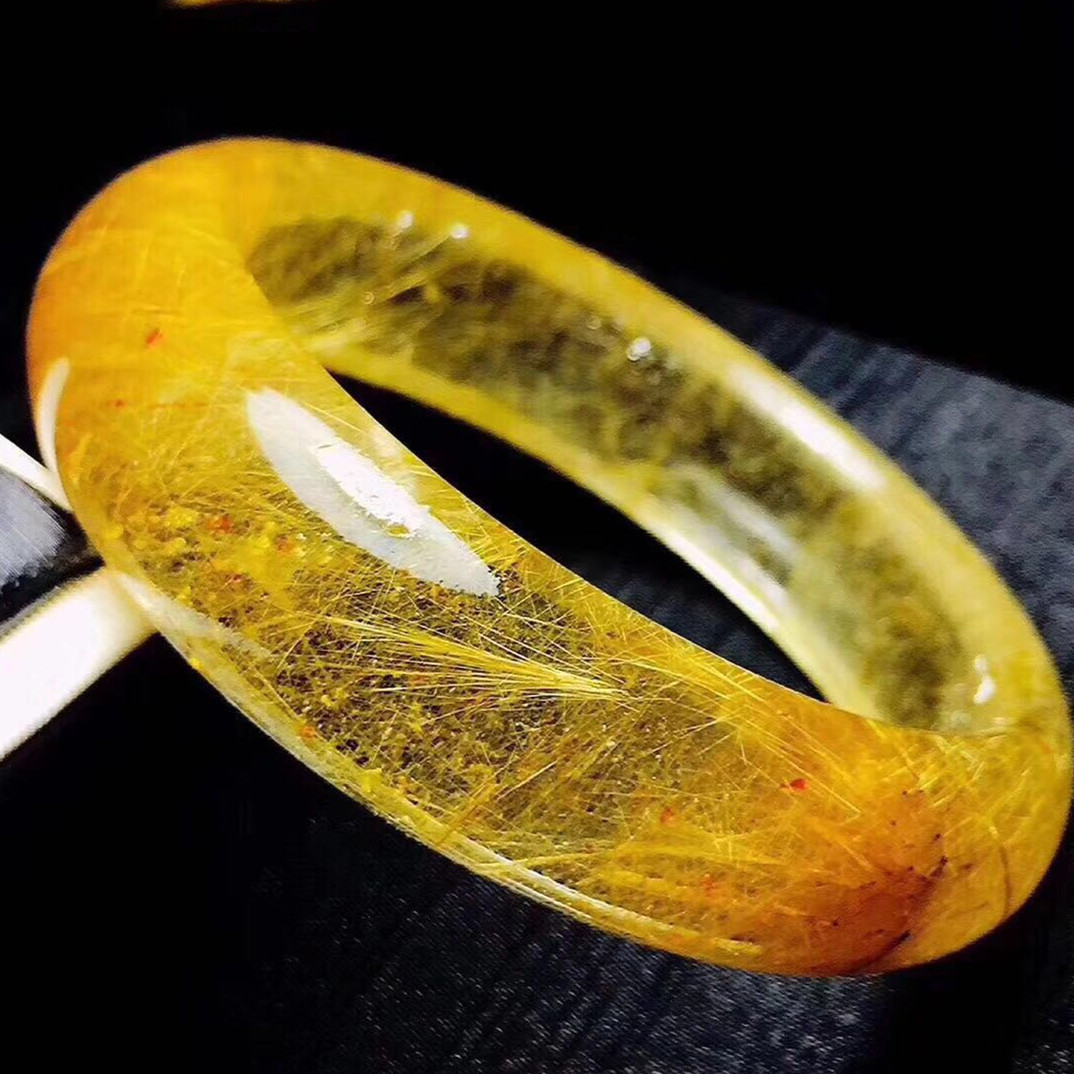 天然金发晶顺发手镯 发晶黄发金发手镯 晶体通透内径:60mm-阿里巴巴