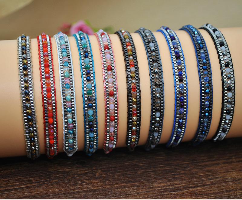 Rétro Cercle Perlé Corde Tresser Femmes Bracelets display picture 1