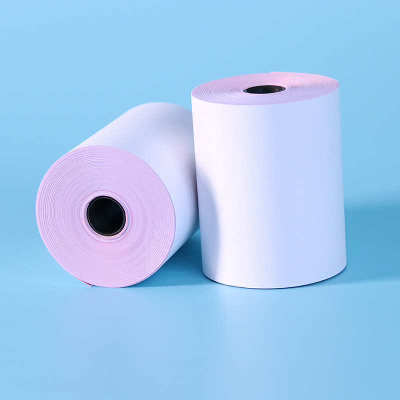 Factory direct supply double-layer printing paper 75*60 carbonless copy paper dot-type printing cashier receipt paper double offset paper