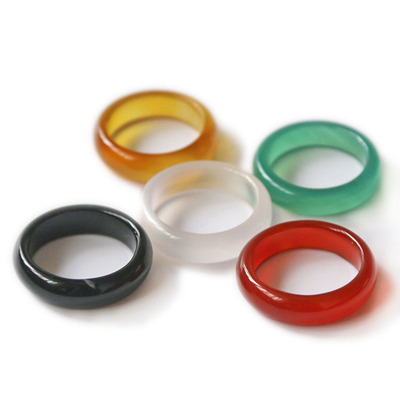 红玛瑙戒指水晶玉髓扳指南红尾戒饰品情侣玉指环男女珠宝批发礼品|ms