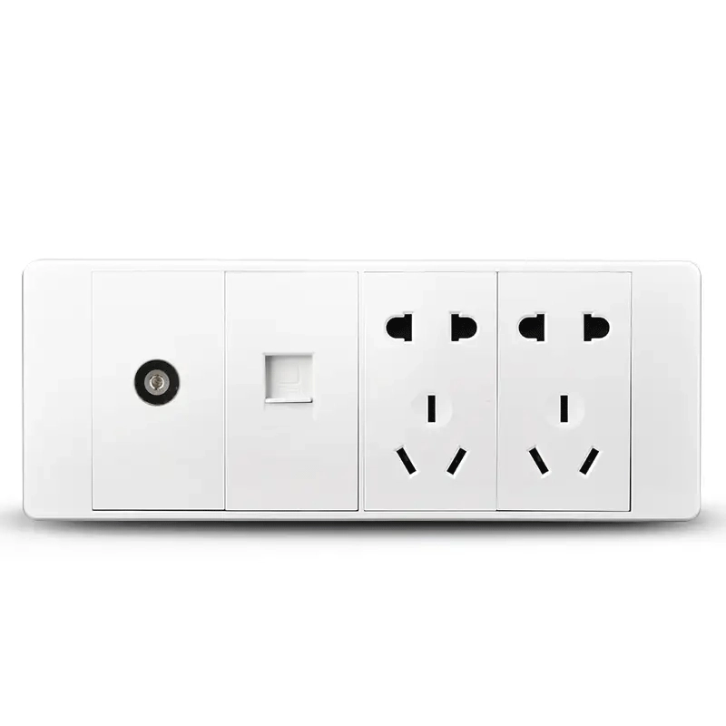 86 встроенный один открытый один контролируемый пять -отверстий USB панель переключателя темная установка 5 -отверстий белый домашний настенный выключатель оптом