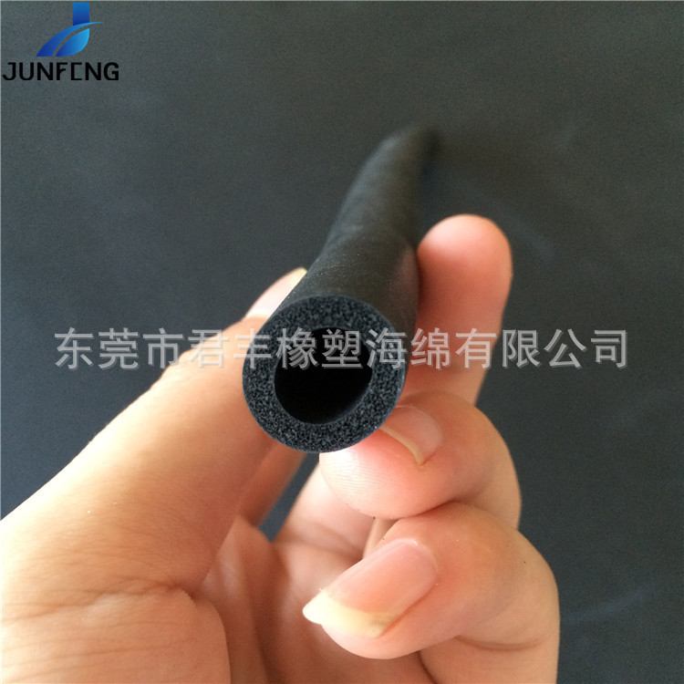 黑色橡塑把套光面套管加工批发 高密度NBR空调保温泡绵管套