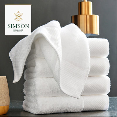 厂家五星级酒店纯棉白色毛巾加厚吸水柔宾馆美容院全棉面巾定制