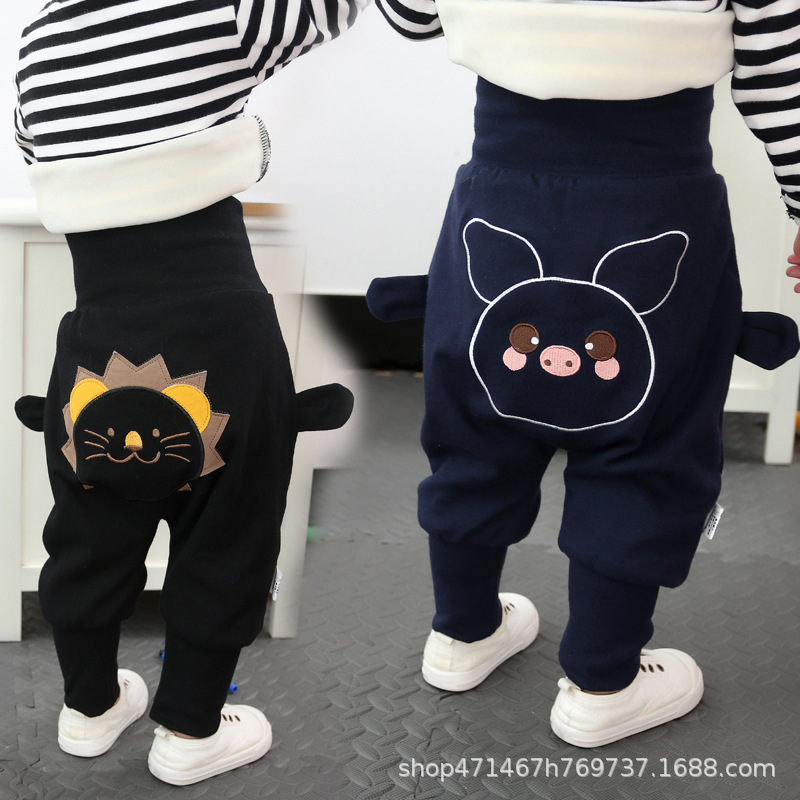 Children's Clothing Baby High Waist Pants Boys and Girls Pure Cotton