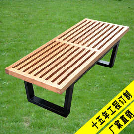 工厂直销户外休闲实木长凳更衣室高档长条凳简约北欧风防腐木坐凳
