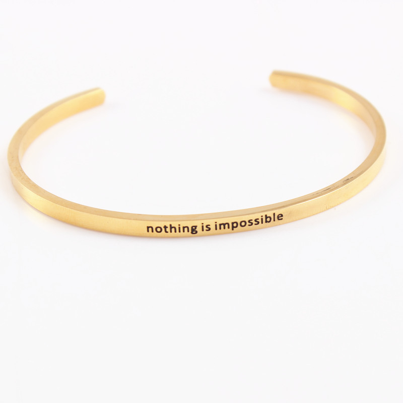 Daily Occasion 304 Stainless Steel Material Casual Simple Style Letter 304 Stainless Steel Stainless Steel Bracelets In Bulk