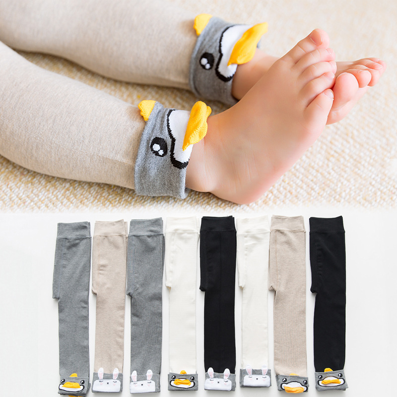 秋冬新款韩版棉儿童打底裤可爱卡通宝宝外穿裤双开裆男女童PP裤