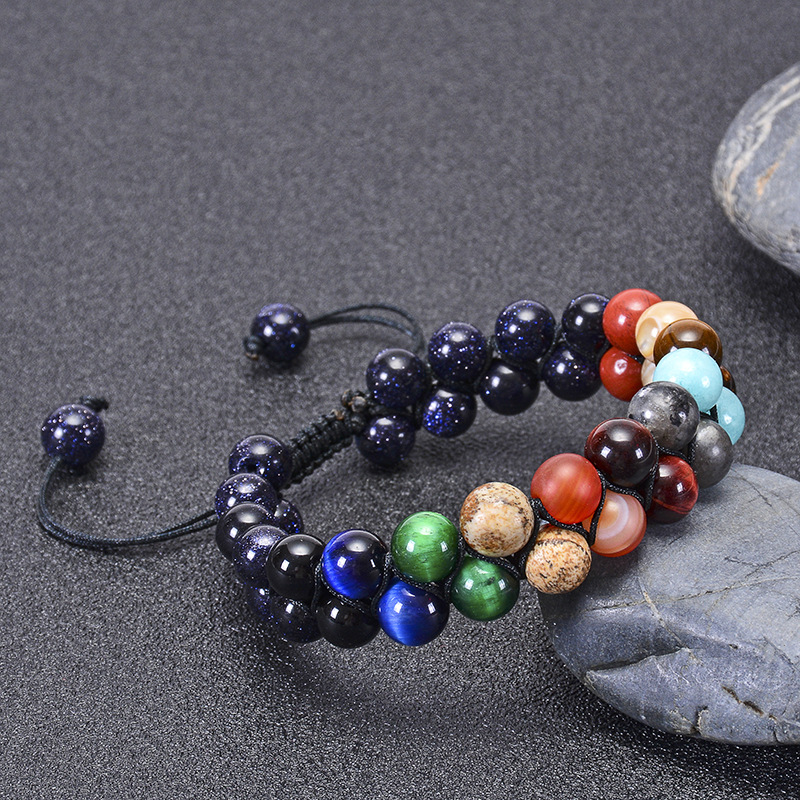 16g Weight Fashion Planet Natural Stone Men's Bracelets Men Beaded Bracelets