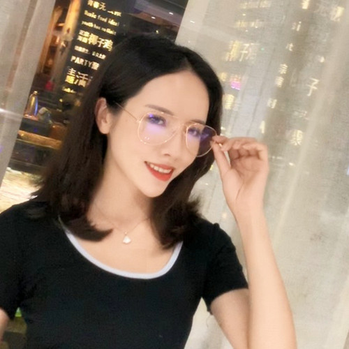 Finished myopia glasses for women with a degree of 50-600 degrees, literary retro toad glasses frames, anti-blue light flat glasses for men