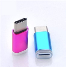 铝合金Micro USB母转Type-C公快速充电数据线 安卓母转type-c接头