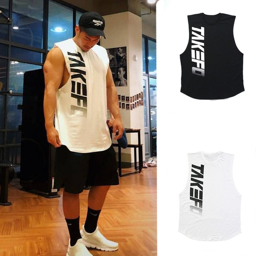 Muscle fitness vest men's summer loose base training cotton breathable basketball large size foreign trade vest sleeveless sports