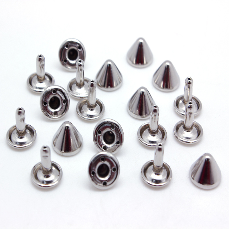 供应皮具皮带箱包铁质圆锥形双面铆钉环保箱包装饰钉撞钉