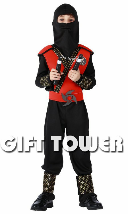 Stage performance costume, Japanese ninja costume,B-0258 divine red gold little ninja role-playing costume cosplay boy Halloween costume detail image 3