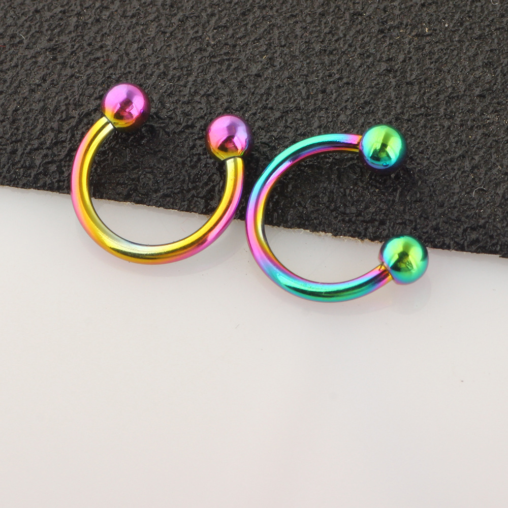 24 Pcs Mixed Set Stainless Steel Nipple Rings Tongue Nails Nose Rings Piercing Jewelry C-Type Simple Fashion detail image 7