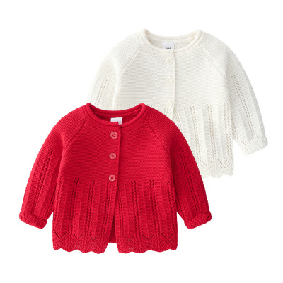 One piece On behalf of New products Curling lovely Female baby Princess wind Solid Cardigan baby go out BS7028