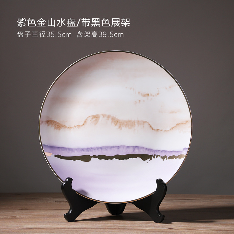 Placa de cerámica placa decoración placa colgante nuevo estilo chino salón entrada vino gabinete artesanía decoración al por mayor