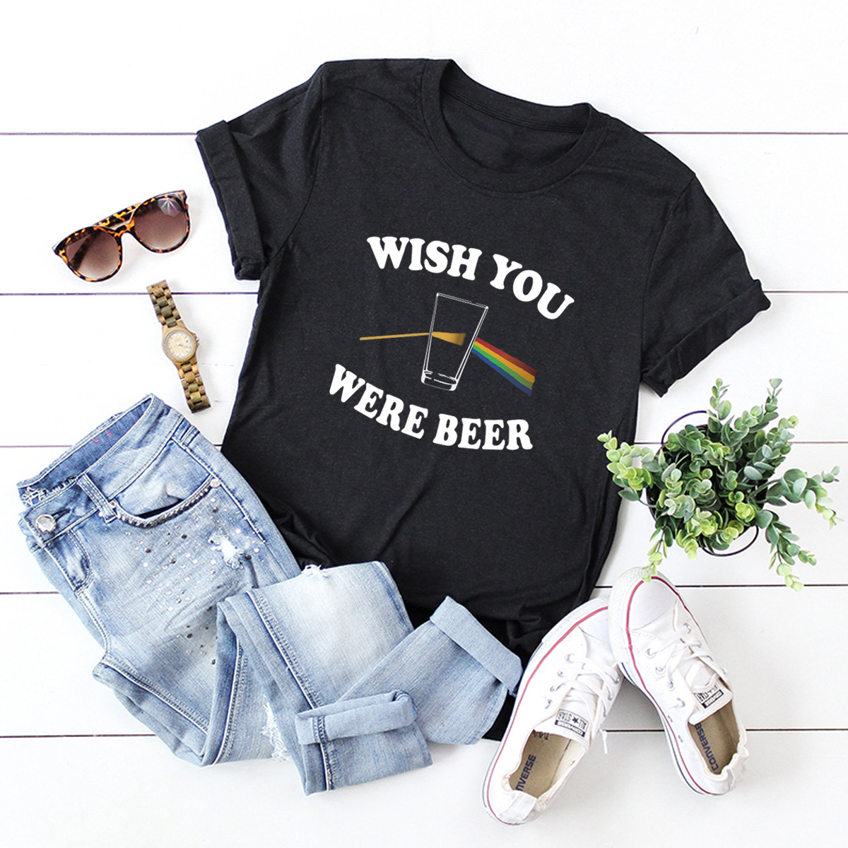 round neck women's summer short-sleeved t-shirt NSSN3383