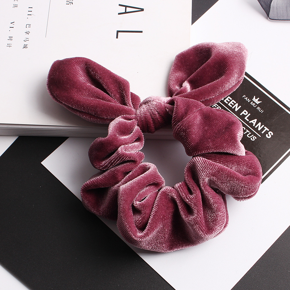 New Korean Retro Velvet Rabbit Ears Cheap Scrunchies Wholesale display picture 17