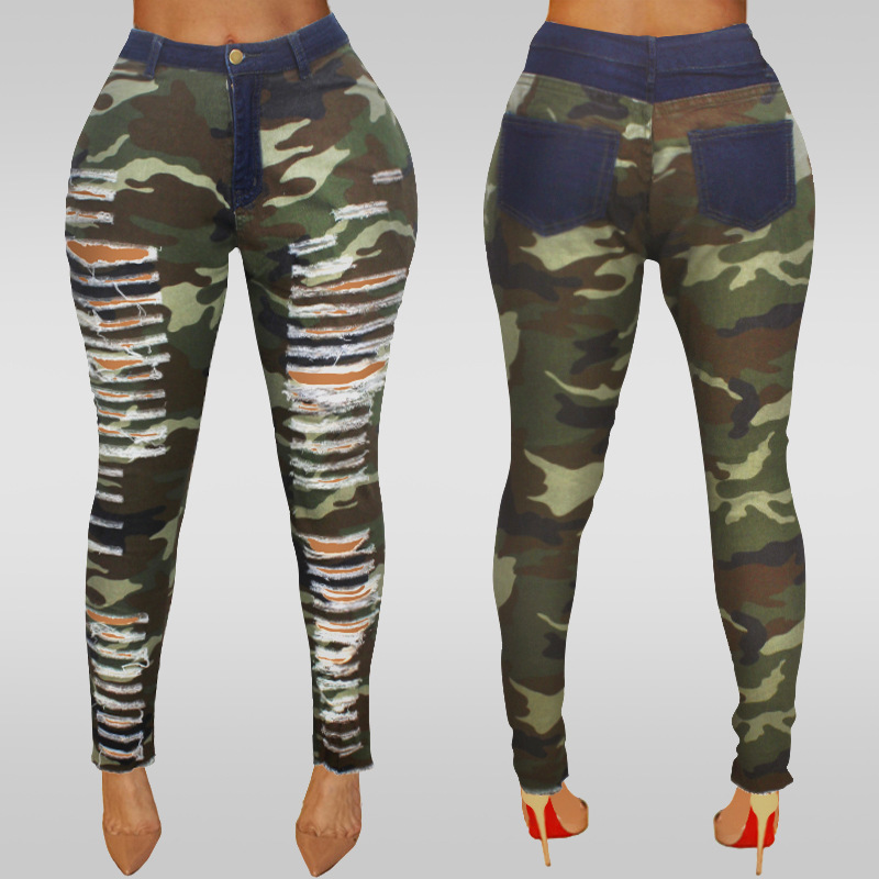 sexy ripped high-waist leggings NSSF64064