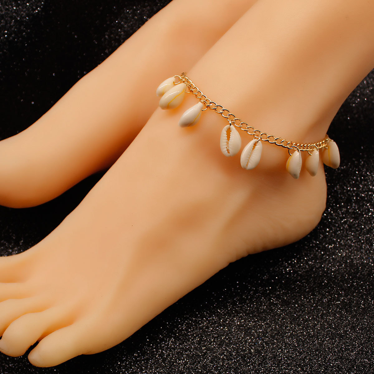 Wholesale Jewelry Vacation Bohemian Shell Alloy Anklet display picture 1