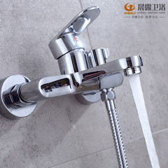 Morning Dew Home Hotel Style Triple Shower Head Bathroom Faucet with Downpour Shower and Wall-Mounted Hidden Faucet
