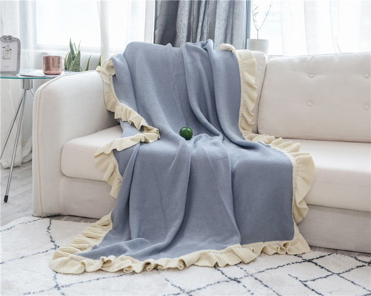 Lehká luxusní severská jednoduchá celobavlněná černá keprová deka do hotelové ložnice, vlněná deka, povlečení_voghion.com