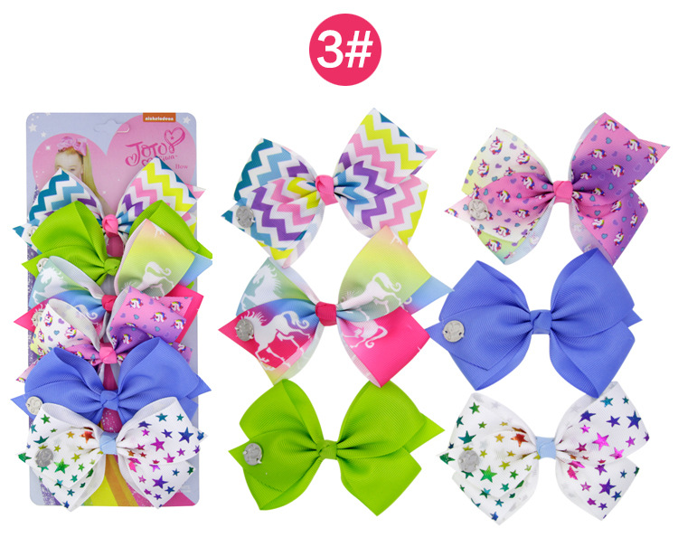 Fashion Cartoon Unicorn Bow Knot Cloth Hair Clip 1 Set display picture 1