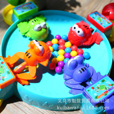 喂养卡通动物抢吃豆益智玩具 四大动物吃珠子新品儿童益智玩具 智