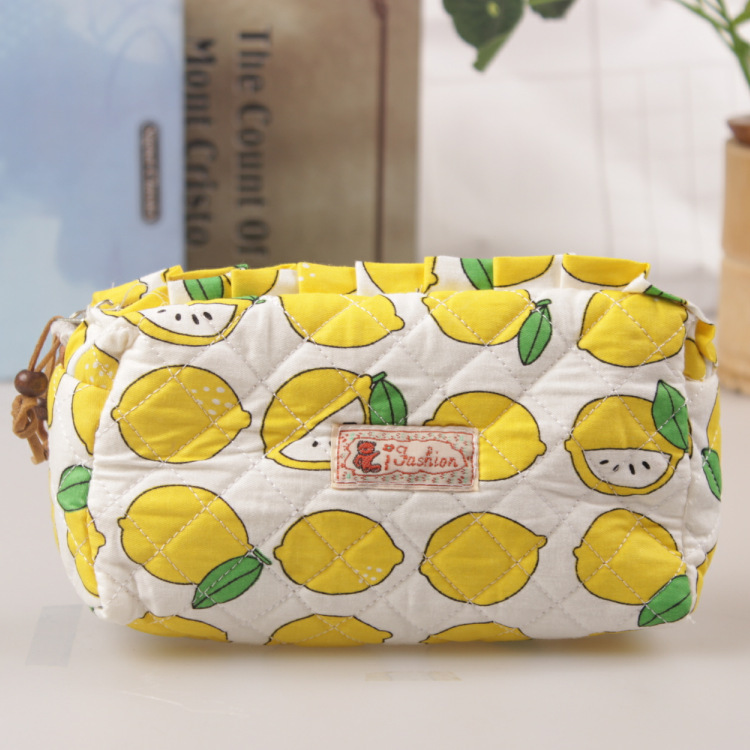 Custom Supply Fabric Women Coin Purse Quilted Handbag Cartoon Floral Pull Small Fresh Women Wallet Large