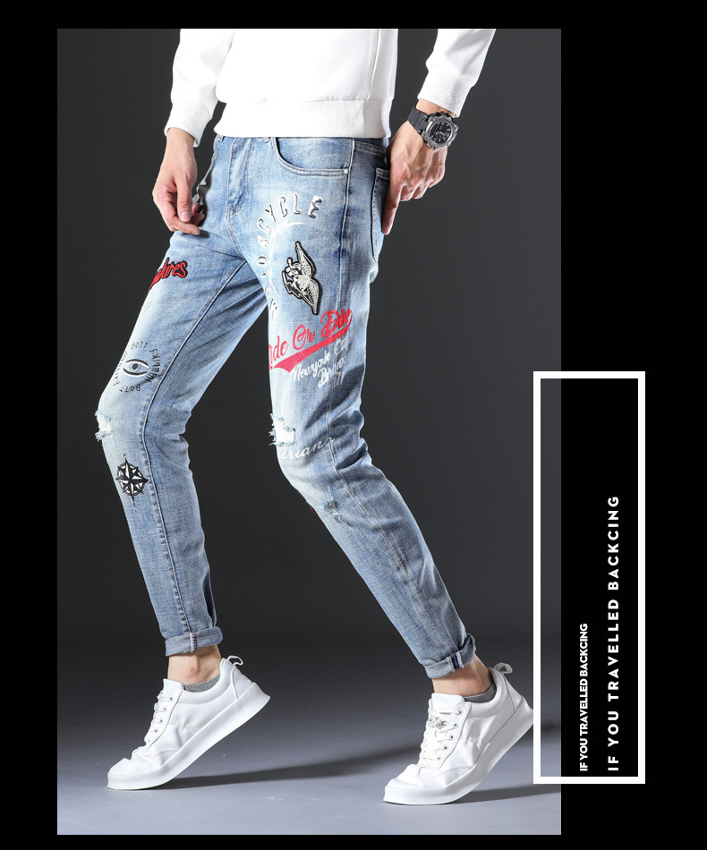 Pantalon Jeans slim broderie de mode - Ref 3431008 Image 17