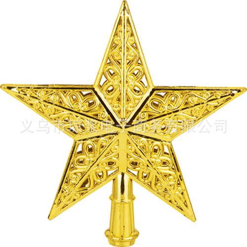 热销5色圣诞树顶星镂空五星塑料配件五角星挂件装饰用品 厂家直销
