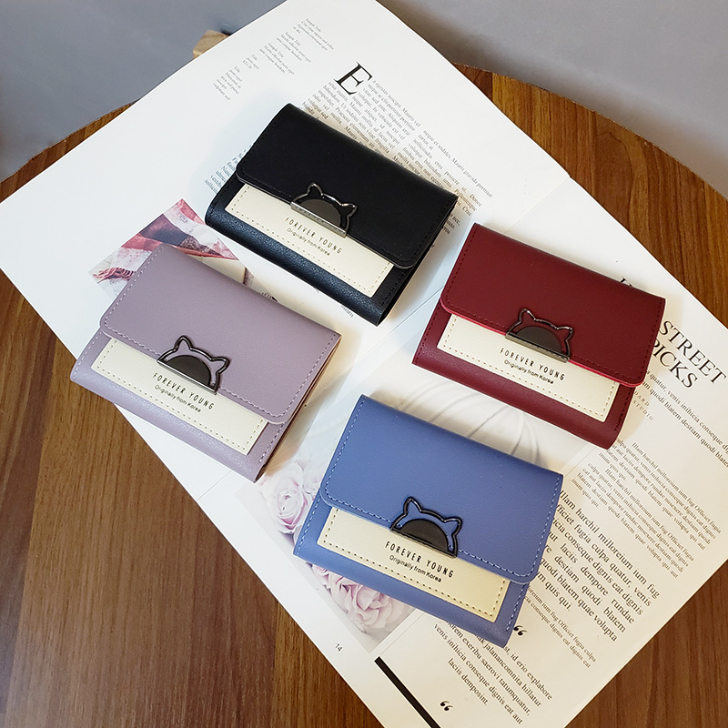 Frau Einfarbig Pu-Leder Reißverschluss Schnalle Brieftaschen display picture 1