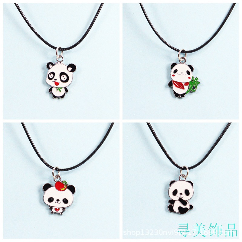 四川成都大熊猫旅游礼物纪念品金属可爱熊猫短项链创意饰品PANDA