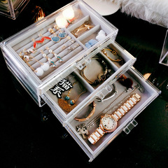 精美禮品透明塑料桌面首飾盒手錶收納盒耳環耳釘發卡耳夾小飾品