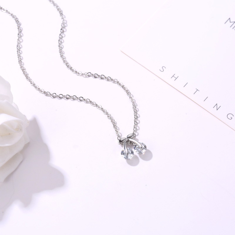 Zircon Cherry Pendant Necklace Clavicle Chain Fashion Short Necklace Wholesale