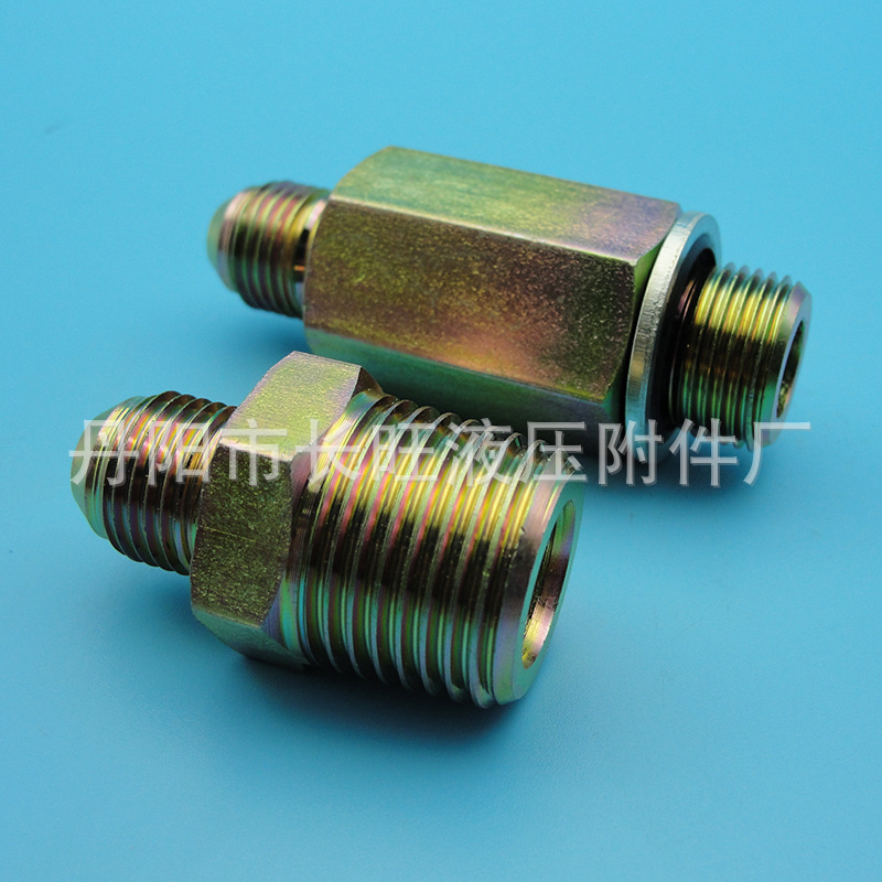 美制外螺纹74度锥面扩口式管接头 JIC碳钢液压管接头D型直通接头