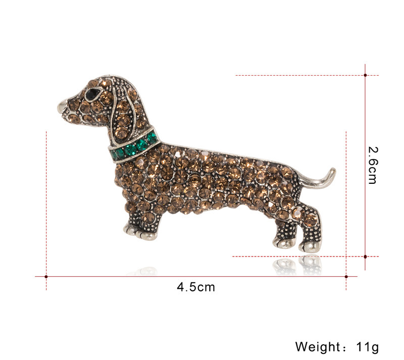 10g Weight Rhinestones Inlay Material Brooches Classification Alloy Material Dog Pattern Simple Style Pin Dog Alloy Plating Inlay Rhinestones Unisex Brooches 无